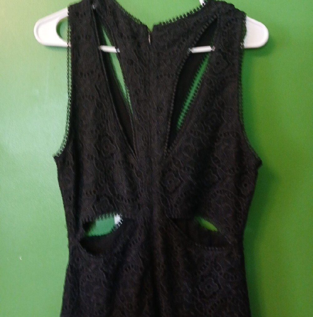 Anthropologie Black Lace Sleeveless Cutout Midi Dress NWT - Picture 7 of 12